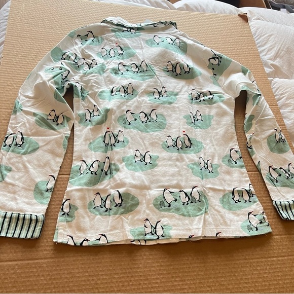 NWT Munki Munki flanel Penguins in Love super soft Flannel Pajama Set size S - Picture 5 of 16